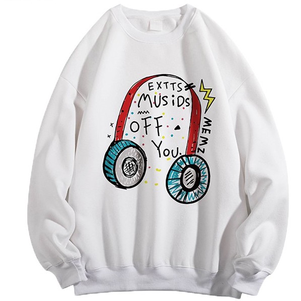 Oversize Tee Tshirt Long Sleeve Wanita Model Longgar Motif Musids Off  - Kualitas Import