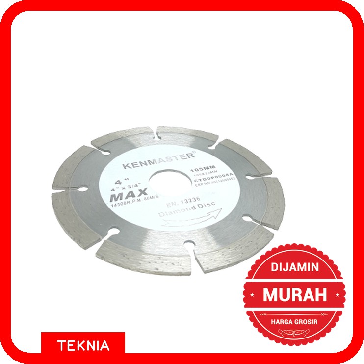 Diamond Wheel Wet 4 Inch KENMASTER - Mata Pisau Potong 105 mm