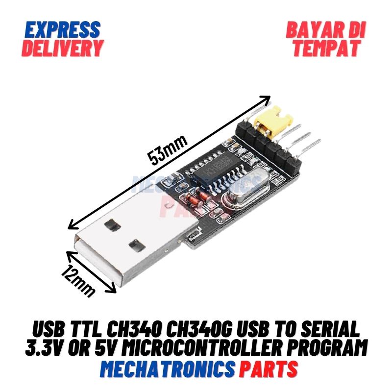 [BRD-9001] USB TTL CH340 CH340G USB TO SERIAL 3.3V OR 5V MICROCONTROLLER PROGRAM