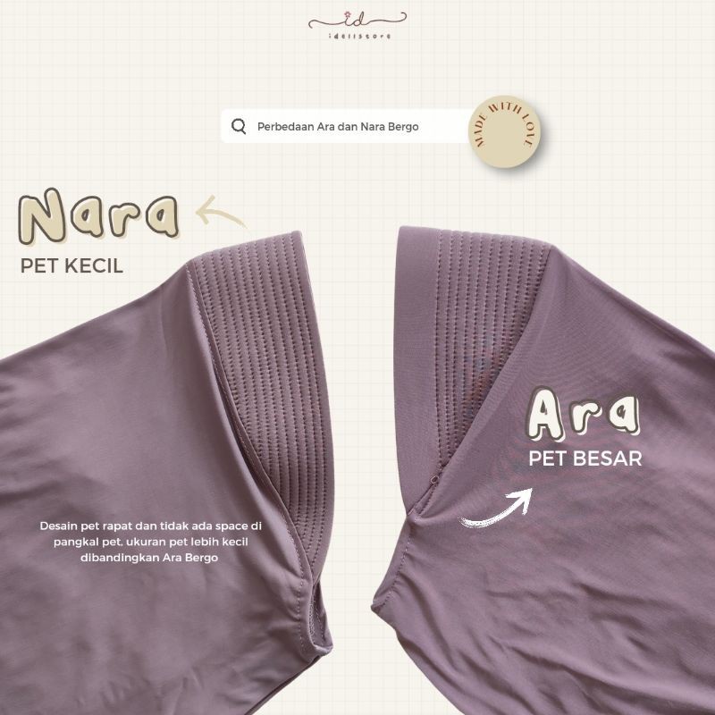 Ara dan Nara Daily Strecth Bergo by idellstore • Bergo Jersey Premium Olahraga