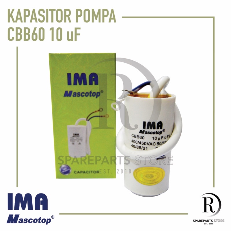 Capasitor / Kapasitor Pompa Air 10UF IMA Mascotop