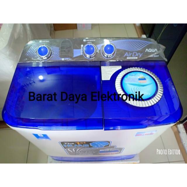 Mesin Cuci Aqua 8 Kg Hijab Series QW-850XT/880XT Mesin Cuci - Biru Putih [2 Tabung]