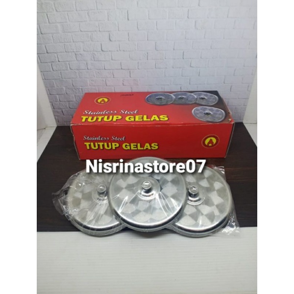 Tutup gelas stainless / gelas cover diameter 10 cm