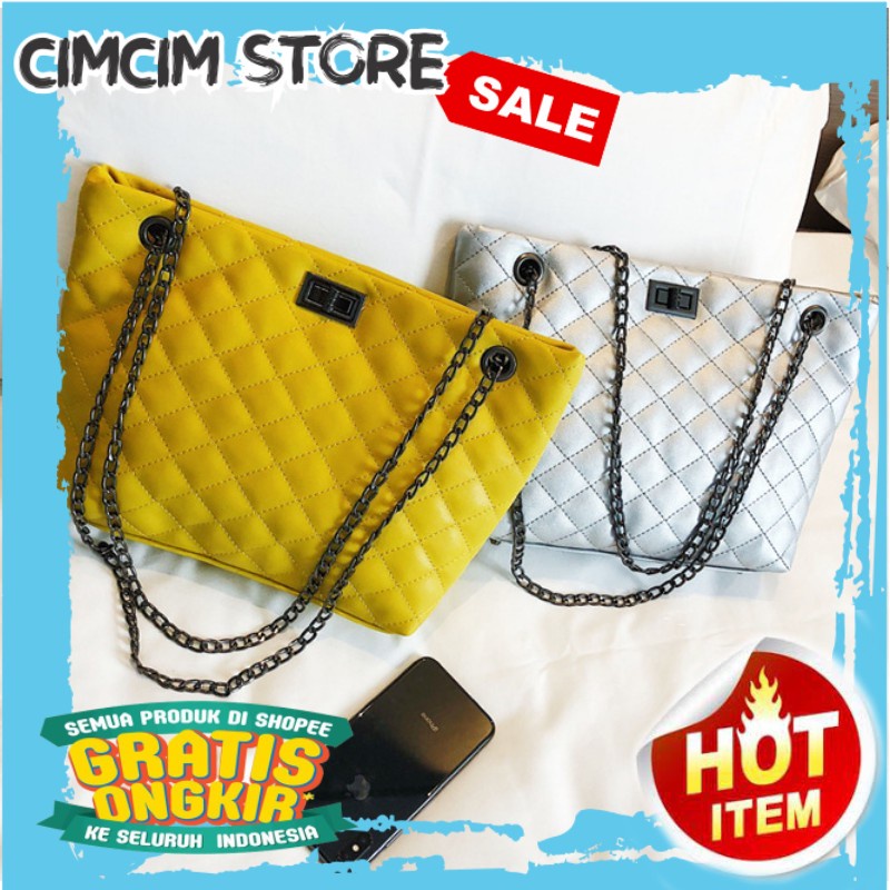 TAS SELEMPANG WANITA IMPORT TERMURAH / SPOTBELANJA SBT143 TOTE BAG BESAR WANITA MOTIF GARIS GARIS TA