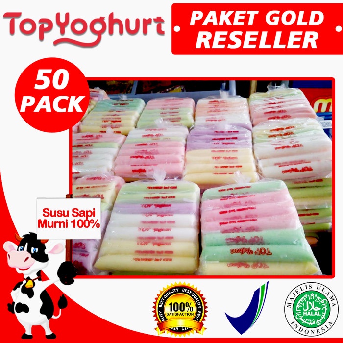 RESELLER GOLD - TOP Yoghurt Stik Es Yogurt Mambo Paket 50 Pack - Frozen Food Susu Murni