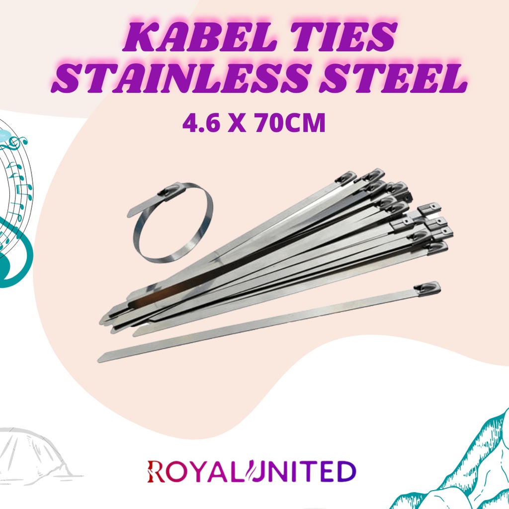 Kabel Ties Stainless Steel Cable Ties 70 cm - Kabel Tis Stainless 4.6x700mm 70cm Baja High Quality