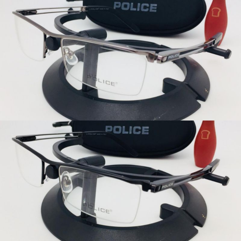 free lensa minus anti radiasi - frame kacamata police 8697 gun