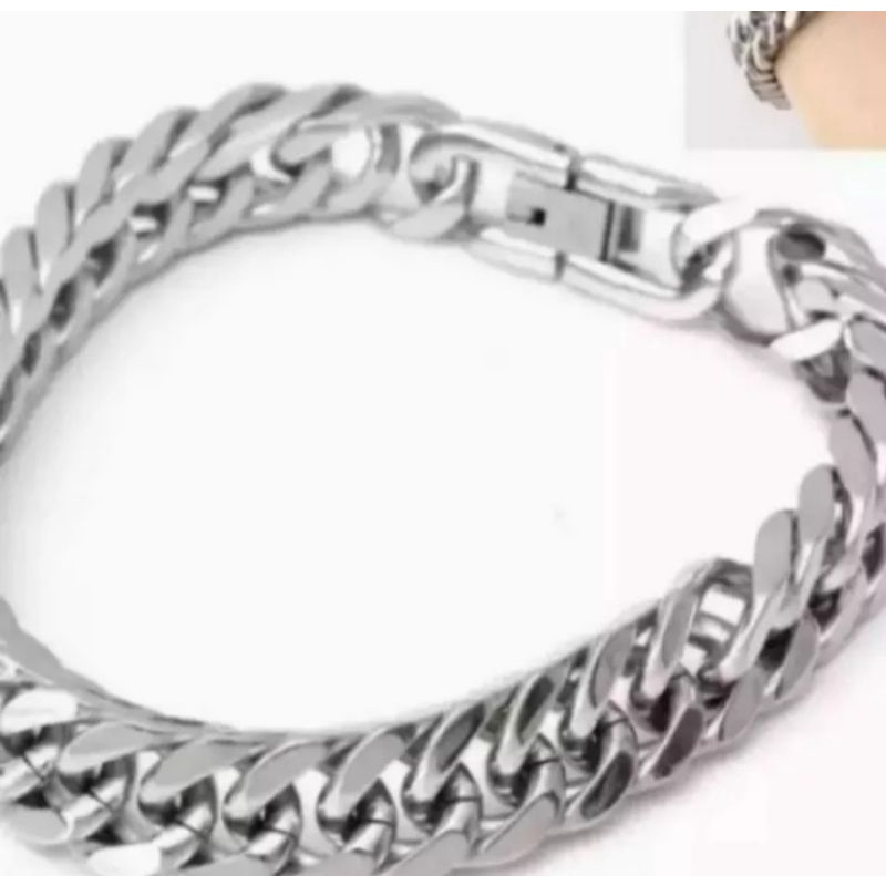 Xuping Gelang Tangan Rantai Silver Pria