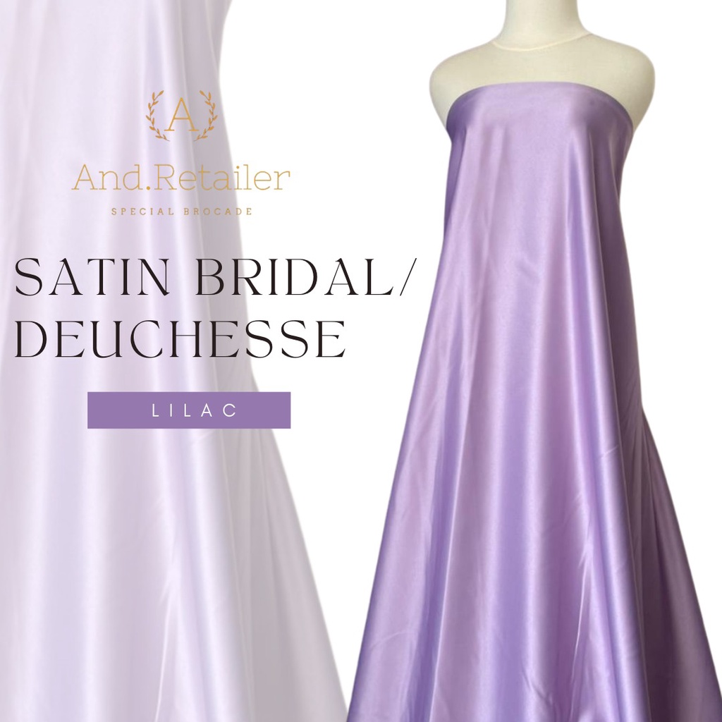 Kain Satin Bridal Duchess Dutchess Warna Lilac Bahan Gaun Pengantin Saten Heavy Kaku