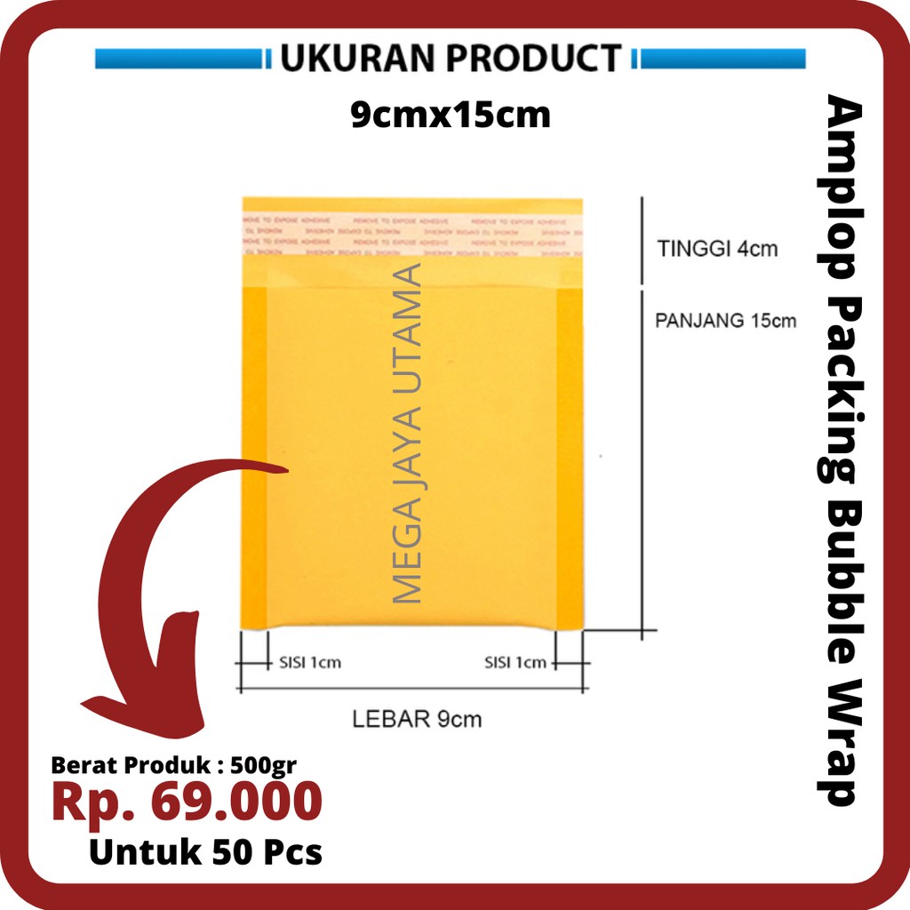 

Amplop Coklat Bubble Packing Craft Samson 9x15 cm