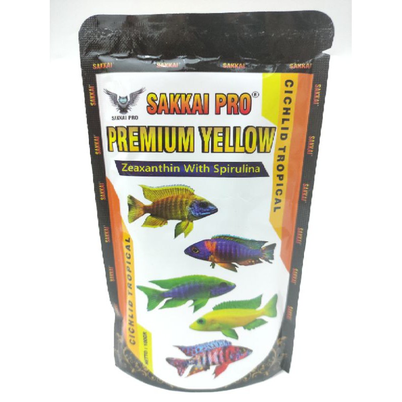 Makanan ikan CICHLID SAKKAI PRO PREMIUM RED, BLUE, YELLOW 100GR