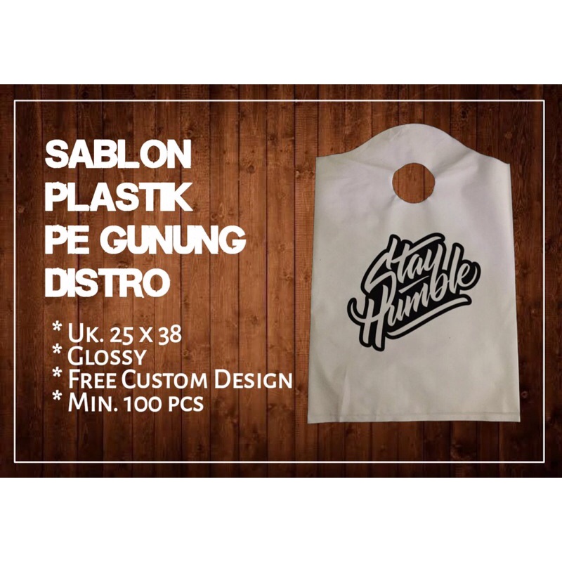 Sablon Plastik Custom PE Gunung DISTRO Uk. 25 x 38