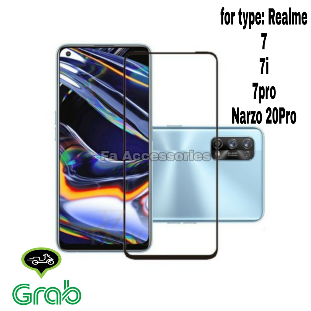 Tempered Glass 5D 9D Full Lem Full Cover realme 7 7i 8 8i 8pro 9 9i 9pro 10 10pro Narzo 20pro pro i 5G SCREEN GUARD