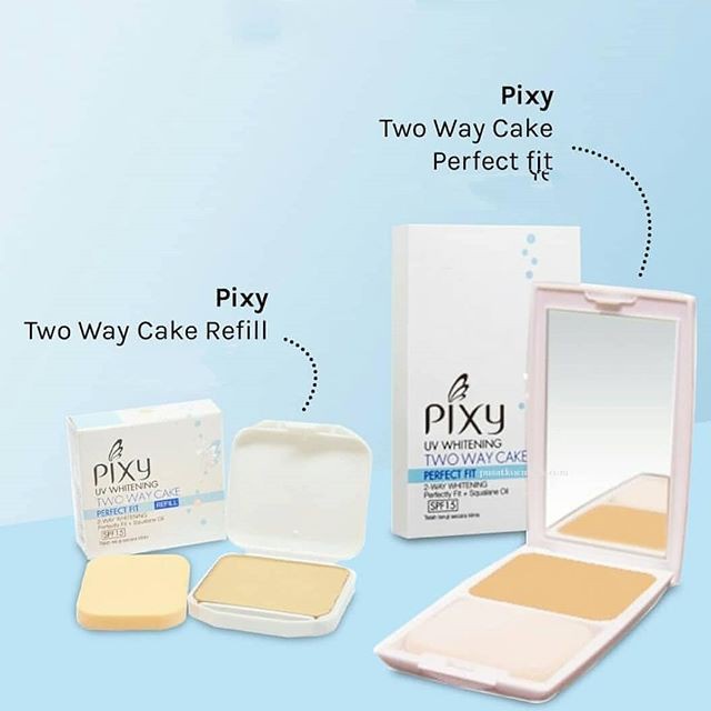 Pixy UV Whitening Two Way Cake Perfect Fit 12.2 gr / Pixy UV Whitening Two Way Cake Perfect Fit Refill / Pixy Whitening Two Way Cake Perfect Fit