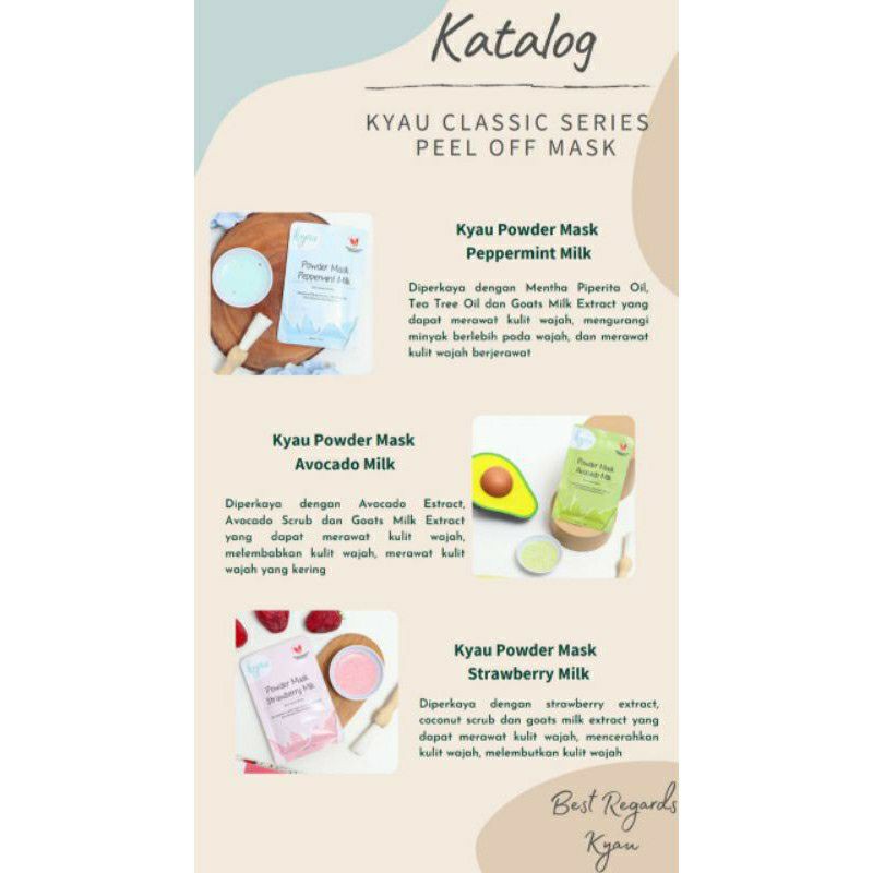 BPOM Kyau Classic Series Powder Mask Peel Off 20gr Masker Peel Off Wajah Bubuk