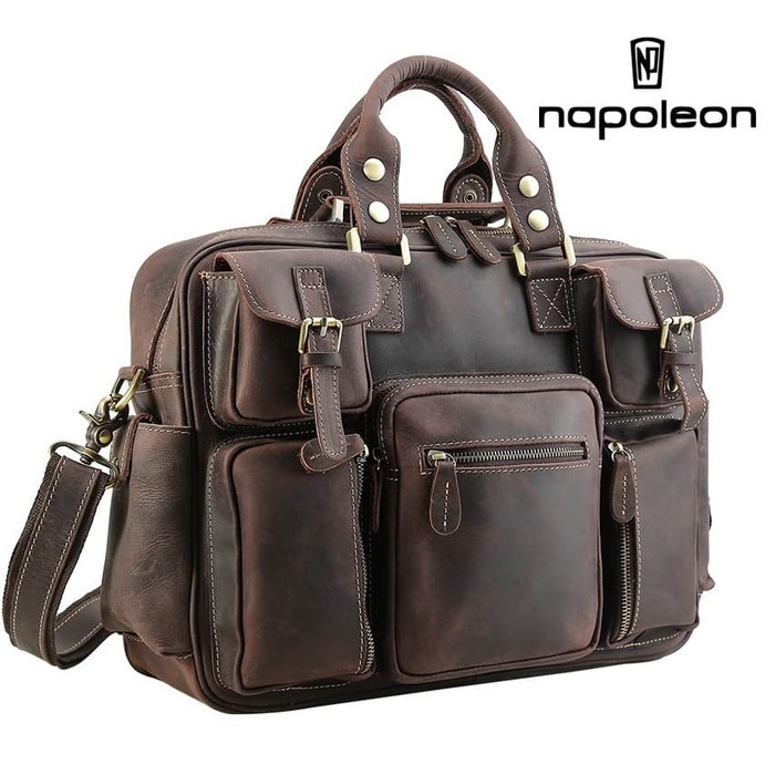 Tas Selempang Kulit Asli Crazy Horse Leather- ALPEN COFFEE By Napoleon