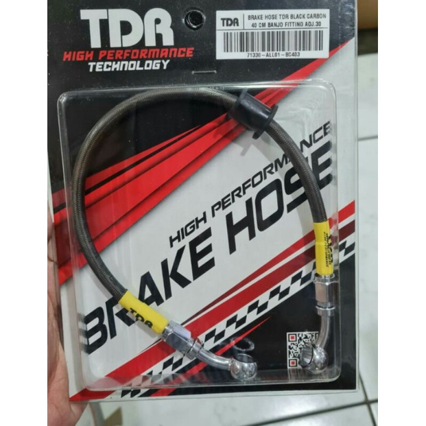 SLANG REM TDR BRAKE HOSE TDR BLACK CARBON UKURAN 40CM  BANJO FITTING TDR