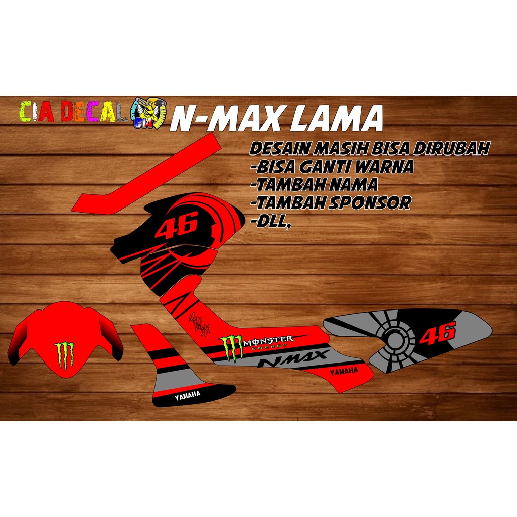 Decal striping ful body nmax Monster merah