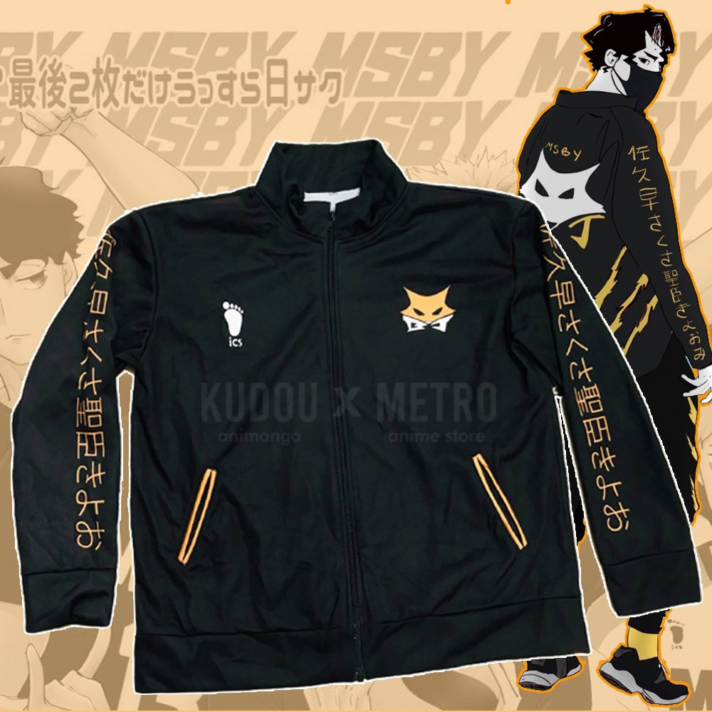 Kudou x Metro - Jaket MSBY Black Jackals Turtleneck Jacket Haikyuu