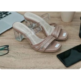 COD SANDAL HAK KACA WANITA DEWASA LEBARAN 2021 SANDAL HAK KACA RALINE KONDANGAM PESTA BAHAN  GLOSSY