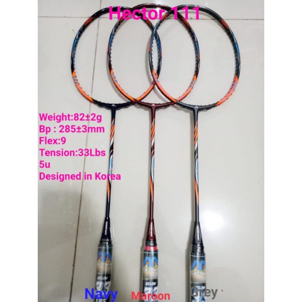 RAKET POWER MAX HECTOR 111, HECTOR 12, TECTONIC 28 (Free Duratec 66 III) {33lbs} //RAKET BADMINTON O