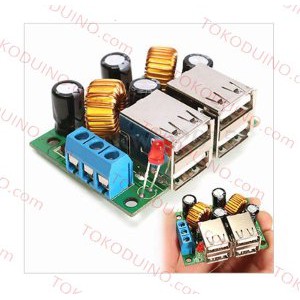 USB CHARGER 4 PORTS MODULE 3A STEP DOWN DC DC 5V USB 4 PORT FOR SMARTPHONE