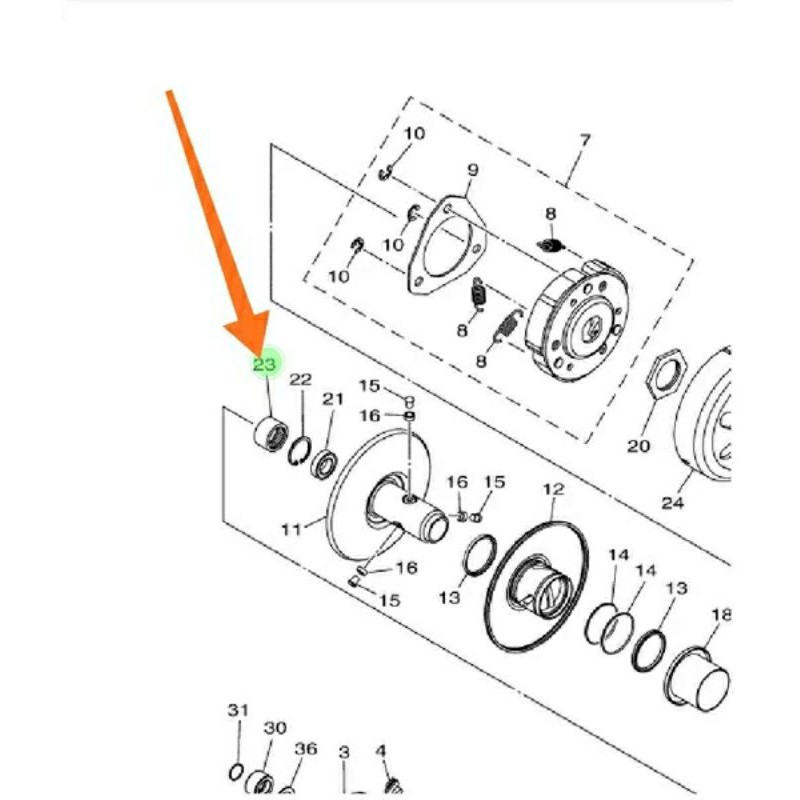 bearing laher bambu pully puli puly secondary cvt soul gt fino xride x ride gear 125 free go ori 2PH-E7678-10
