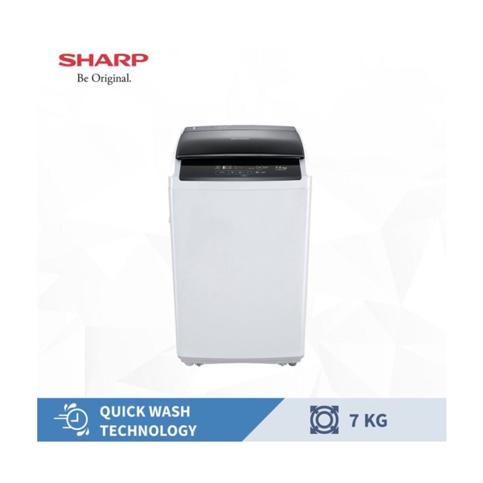 SHARP Mesin Cuci Top Loading ES-G876P-GY 7KG