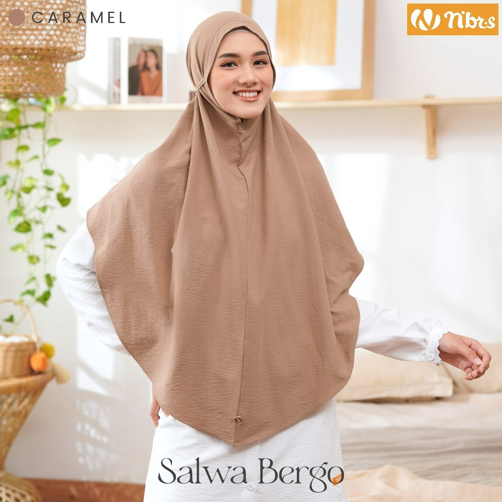 Nibras Hijab Salwa Bergo Bahan Airflow Jasmine Jilbab Mulimah Modern Kekinian