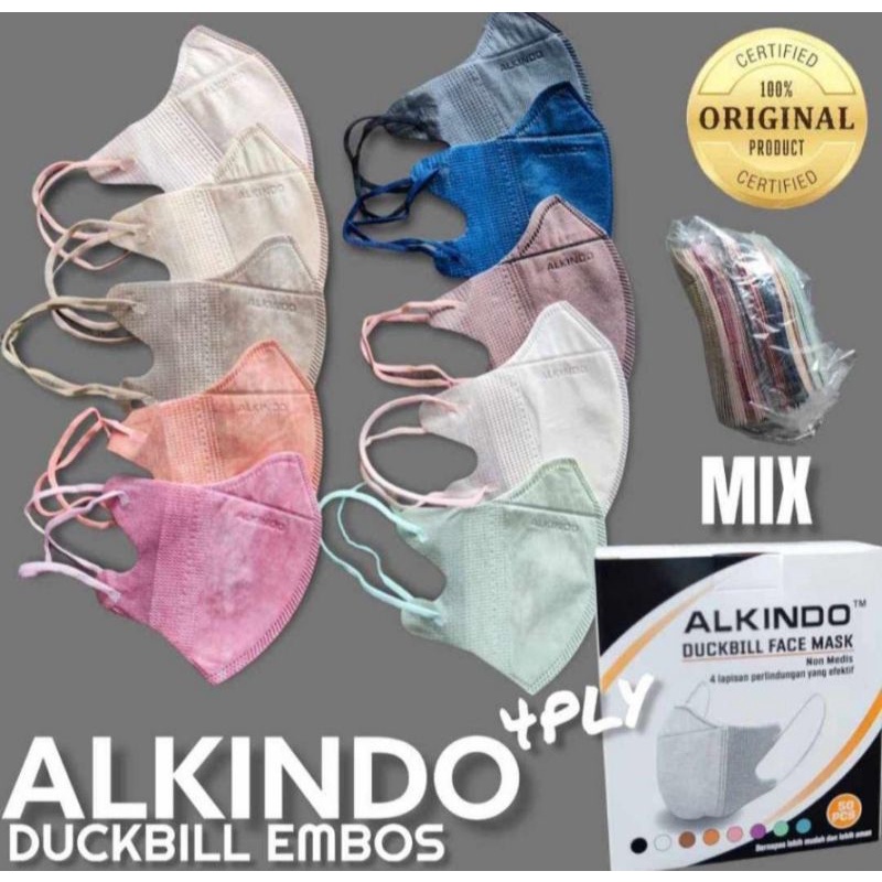 Masker Duckbill Garis 4 Ply Embos isi 50pcs