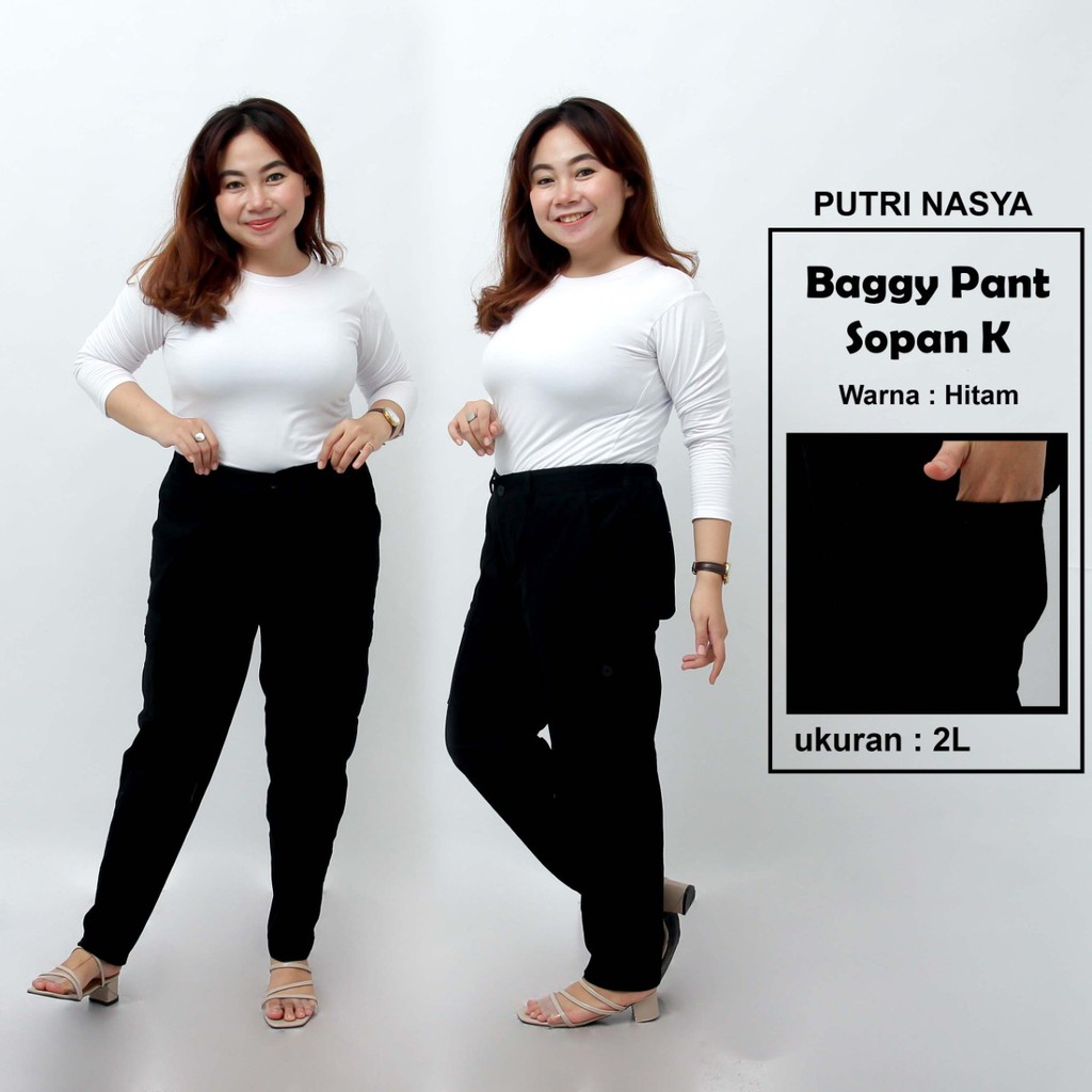 CELANA BIG SIZE SOPAN K XXXL XXXXL XXXXXL XXXXXXL JUMBO BAGGY PANTS CREAM MOCA CAPUCINO ABU HITAM / Celana Kantor Wanita Jumbo / Celana Bigsize Kerja Wanita / Celana Karet Kekinian Model Terbaru / Celana Bahan Formal Super Big