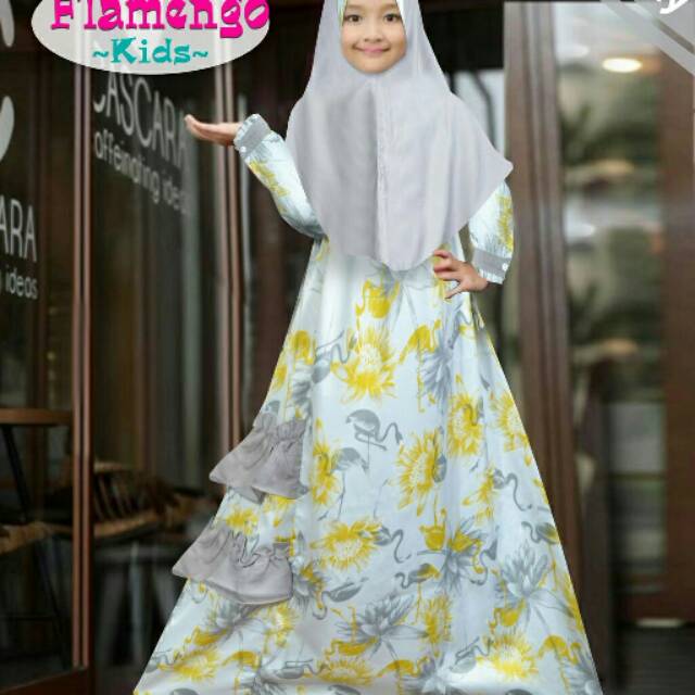 Gamis anak flamingo