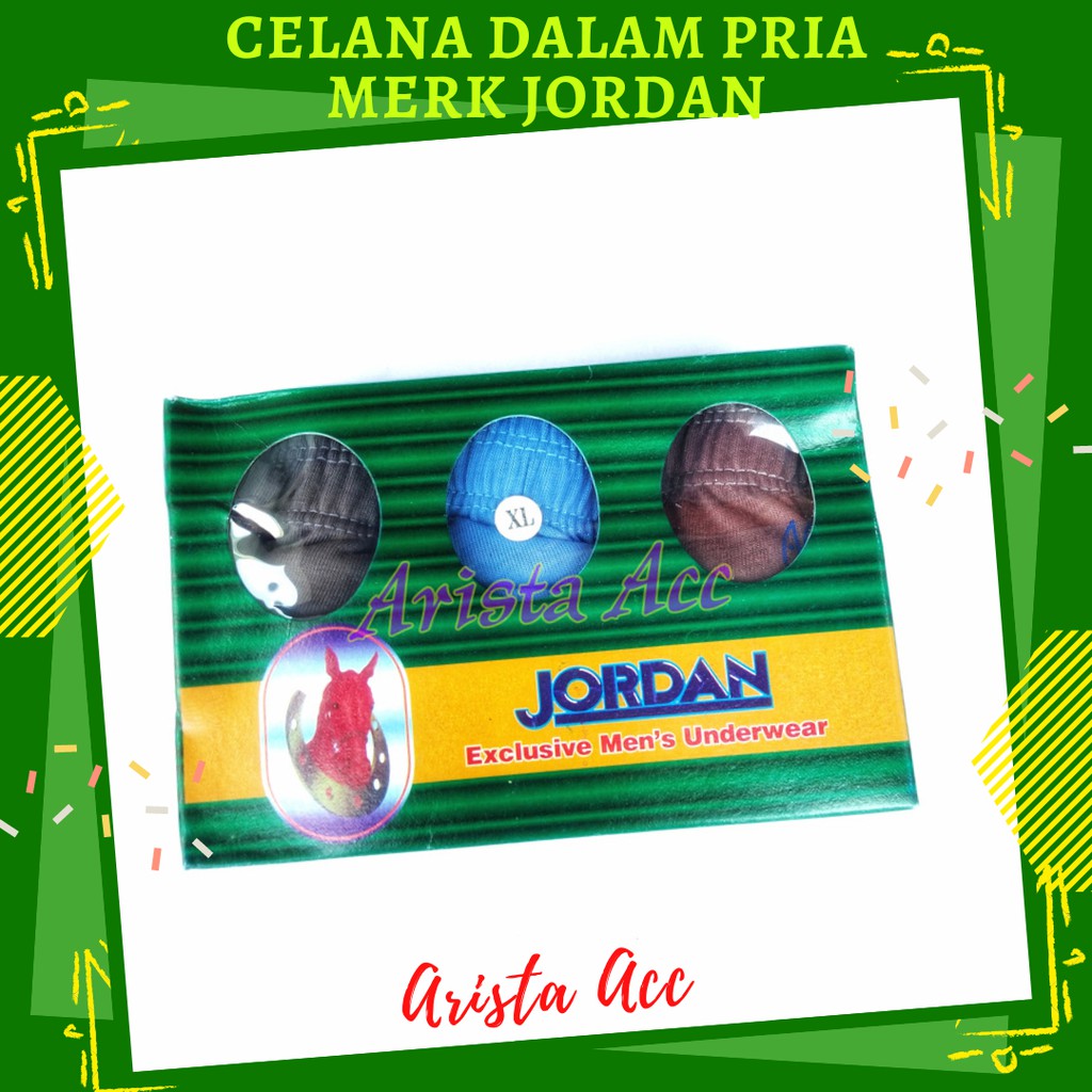 Celana Dalam Pria isi 3 JORDAN M, L, XL, CD Segitiga Karet