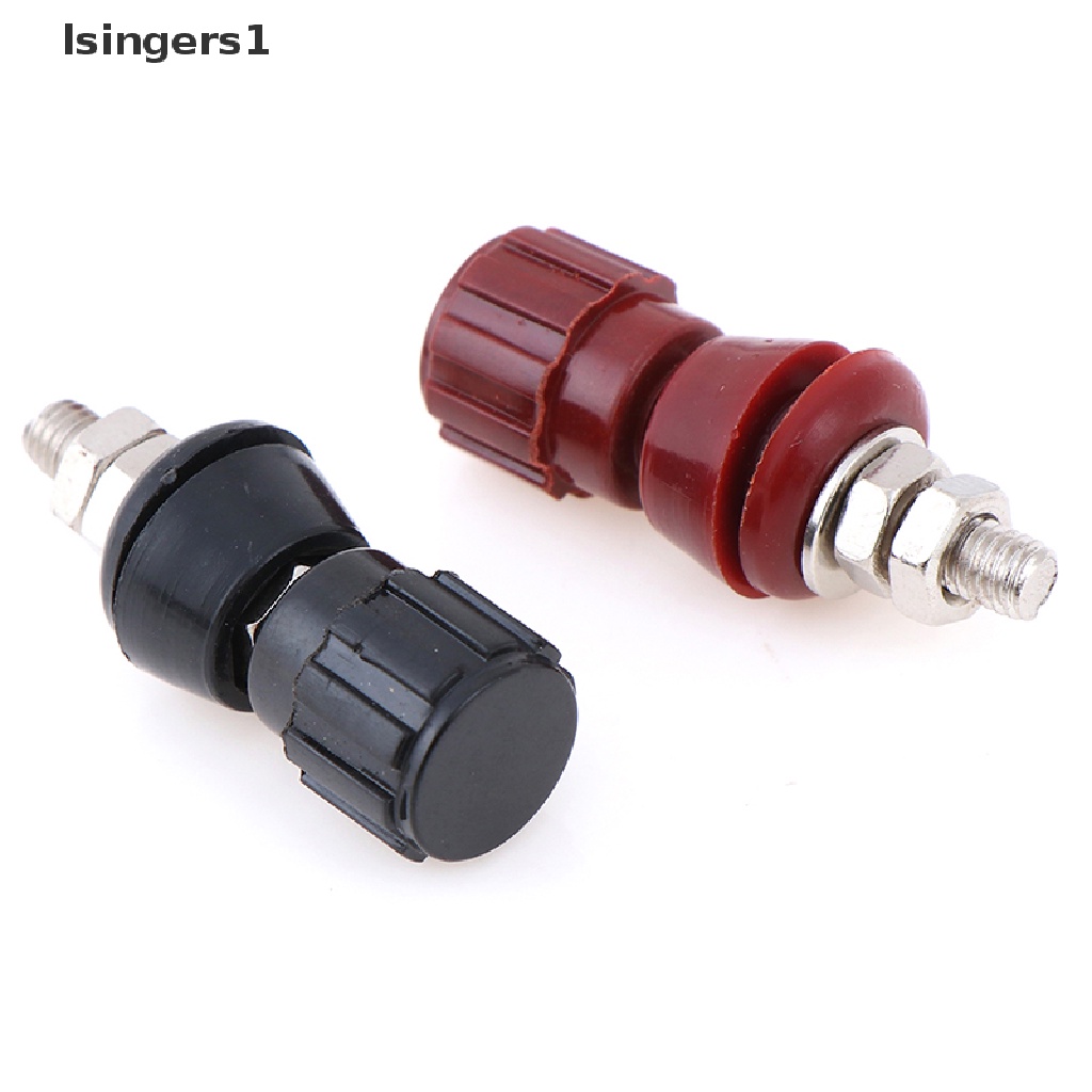 (lsingers1) 2pcs / set Terminal Power Adapter JS-107 Bahan Tembaga Warna Merah / Hitam Ukuran 5mm