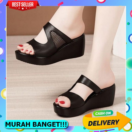 Sendal Wedges Sofiya Original Import 1922 9 Abbushoes Ph 16 Wedges Jala Muthia 7Cm Sol Karet