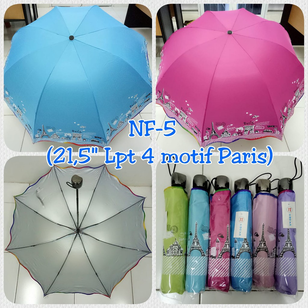 Jual NAGOYA Payung Lipat 4 Mangkok Motif Paris NF 5 Shopee Indonesia