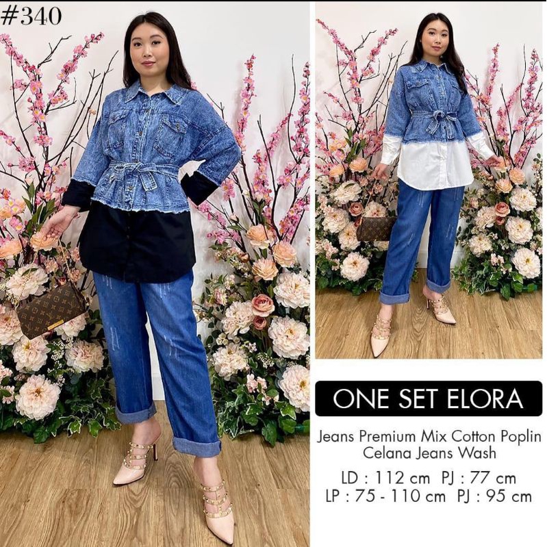 Setelan celana jeans wanita import busui