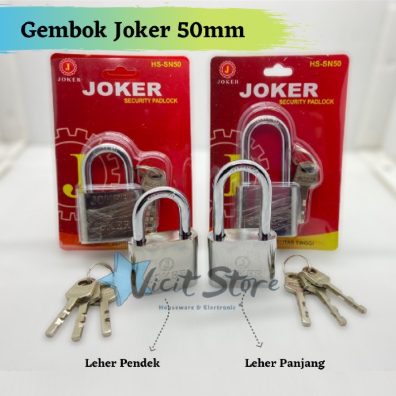 Gembok Pagar Leher Panjang / Pendek 50mm Size Large