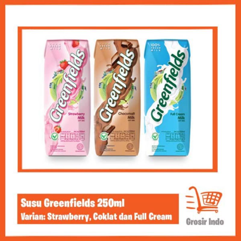 

SUSU UHT GREENFIELDS 250 ML (DUS) ISI 32 PCS