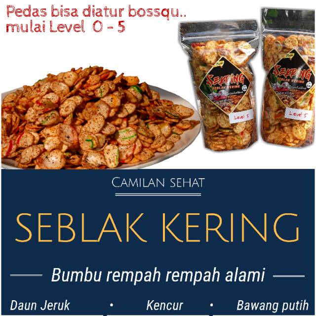 

SEKRING /JUAL CEMILAN SEBLAK KERING MANTAP, REMPAH ALAMI, LEVEL 1 - 5, DIJAMIN KETAGIHAN