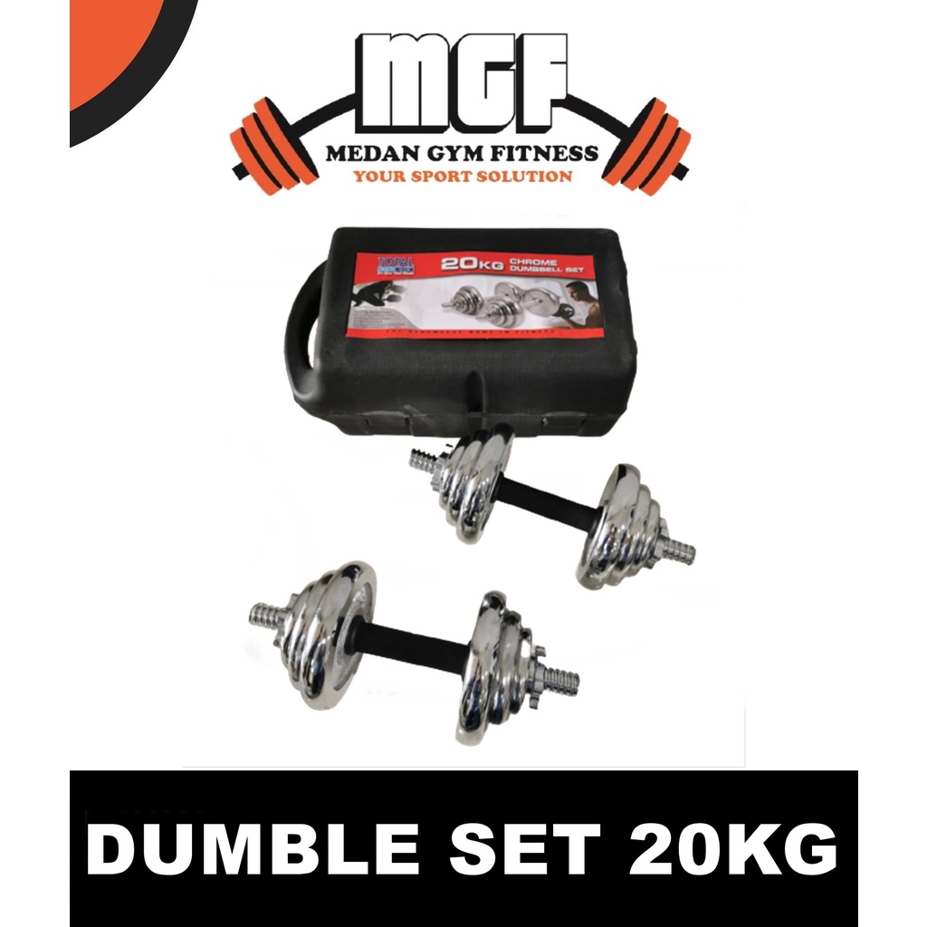 Alat Fitnes Pembentuk Otot Barbel Dumbel Set 20 kg Stick / Dumbell 20 Kg