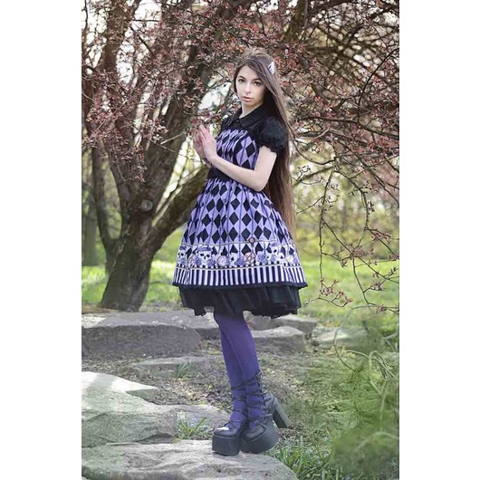 Purple Skull JSK Lolita Dress by BodyLine