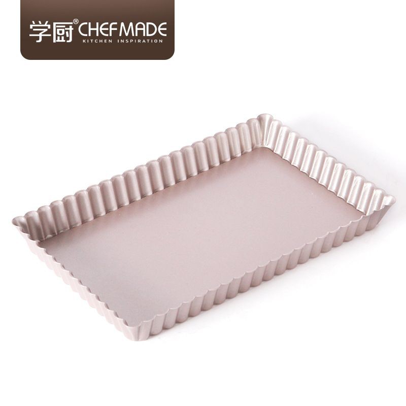 chefmade rectangular 11 inch pie tart pan with removable bottom wk9830 / loyang kue tart