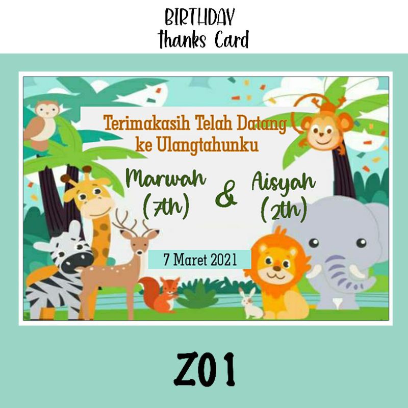 

BIRTHDAY THANKS CARD / KARTU TERIMAKASIH ULANG TAHUN