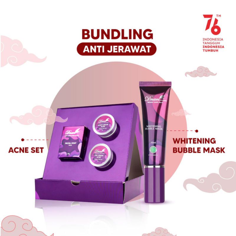 [PROMO] ACNE SET / WHITENING SET + BUBBLE MASK • DNARS SKINCARE INDONESIA • HALAL • BPOM