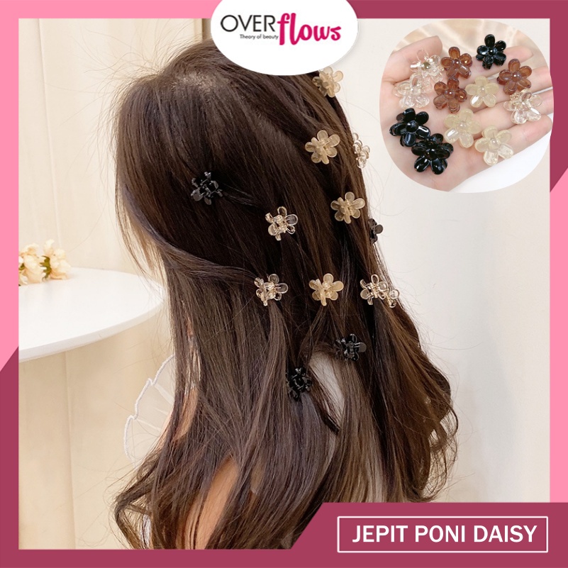 OVERFLOWS.ID Jepit Rambut Bunga Daisy Jedai Mini Motif Bunga Bahan Besi Elegan Murah Import