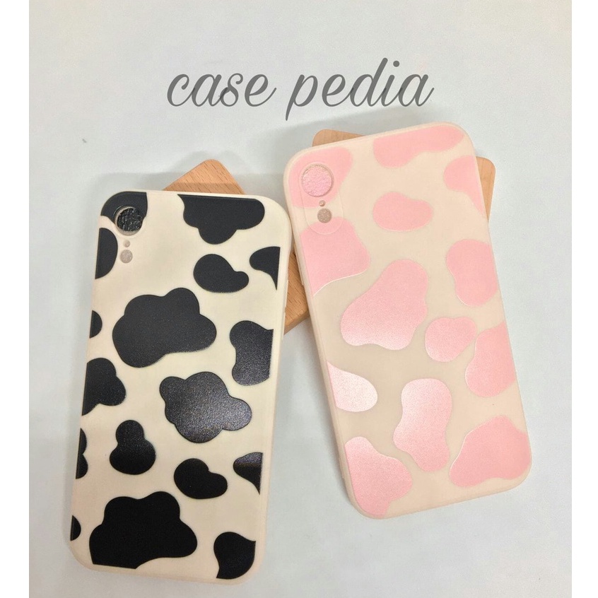 Case Casing OPPO A3s A5s A5 A7 A12 A5 A9 2020 A1k A52 / A72 / A92 SoftCase Motif Kulit Sapi Silikon Casing Square Edge