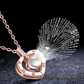 CHARM Popular I LOVE YOU in 100 languages 925 Silver Memory Of Love Pendant Necklace Jewelry Gifts