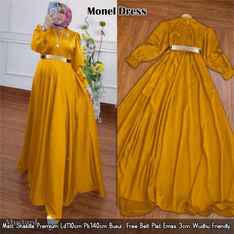 COD monel dress FASHION BAJU GAMIS DRESS MAXI SETELAN MUSLIM WANITA CANTIK TERBARU KEKINIAN VIRAL MO
