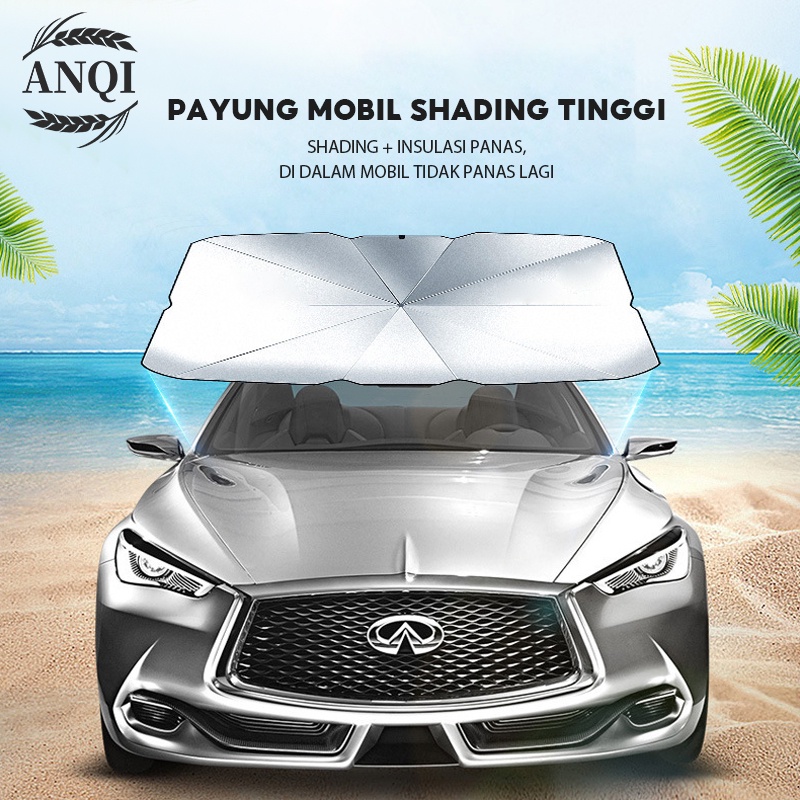 ANQI 1888 Payung Lipat Sun Shield Pelindung Sinar UV Umbrella Matahari Kaca Depan Mobil VS-104